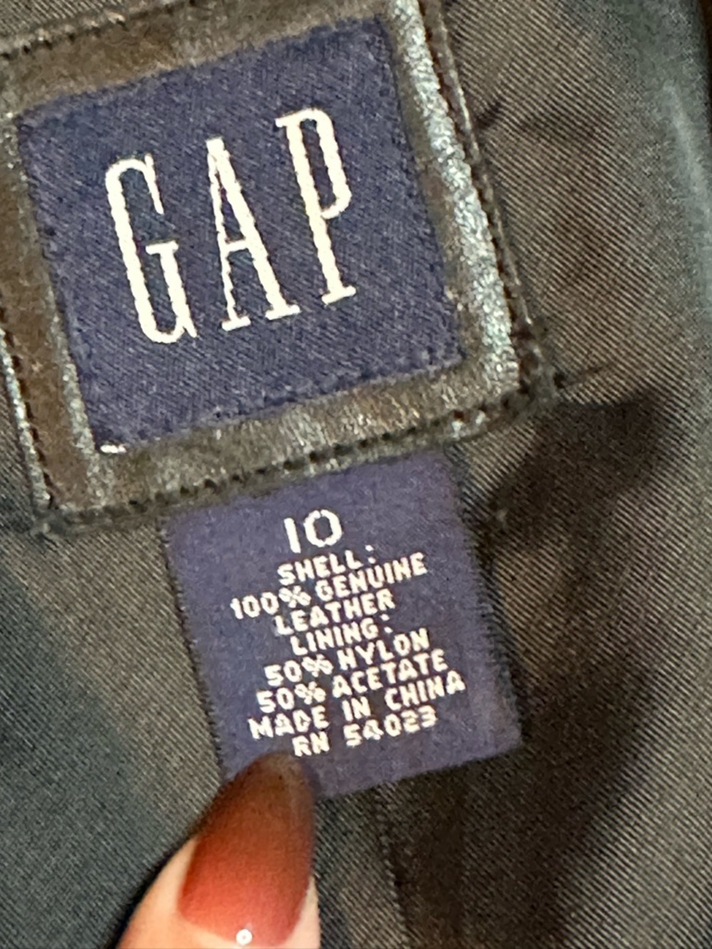 GAP Vintage Black Leather Blazer Jacket 10 - Picture 5 of 5